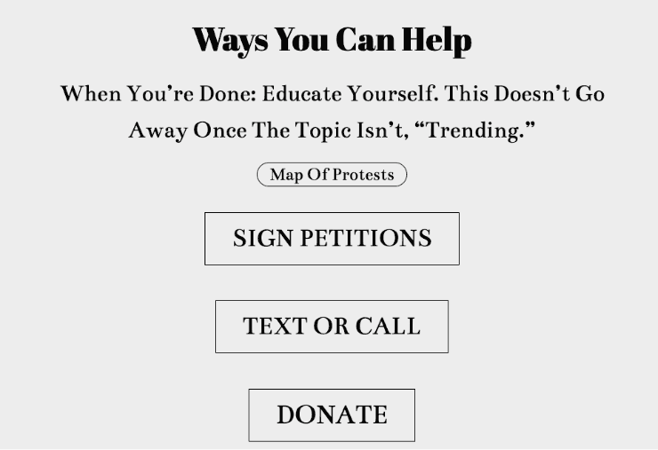 Resource for ending police brutality in the black community - https://blacklivesmatters.carrd.co/